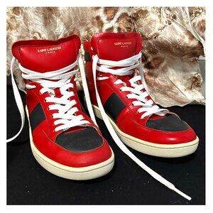 Saint Laurent Red High Top Sneakers